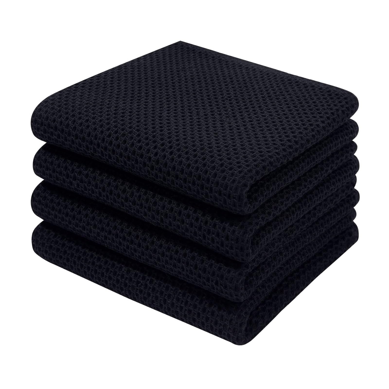Jobaojiang Kitchen Cloths Household Accessories Waffle Weave Kitchen Towels Cleaning Tools Useful Cleaning Things For Home(BK,33X33CM-8PCS)