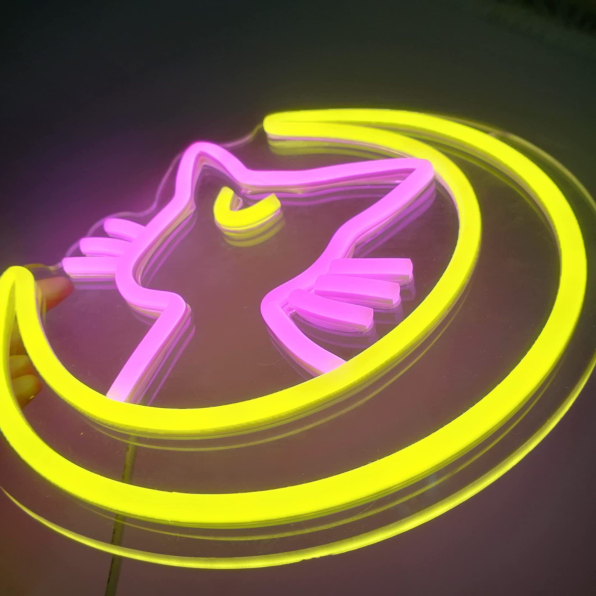 Luce LED Neon A Forma Di Gatto RGB | Lampada Da Parete Con Telecomando E App | Decorazione Camera Da Letto Con Sincronizzazione Musicale
