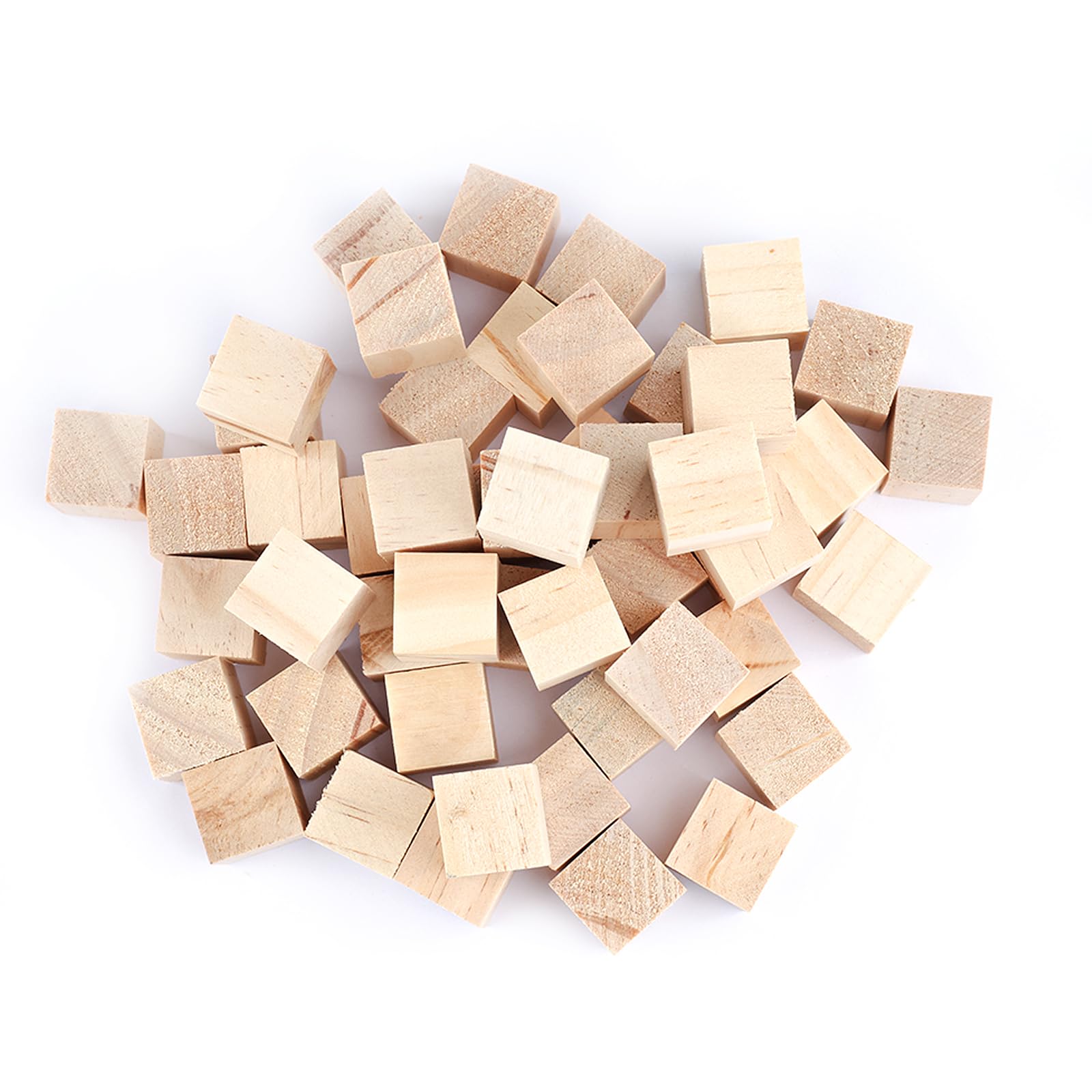 90 Pcs Small Wooden Cubes, 2 x 2 x 2cm /0.78 x 0.78 x 0.78 inch Wooden Blocks, Blank Wood Blocks