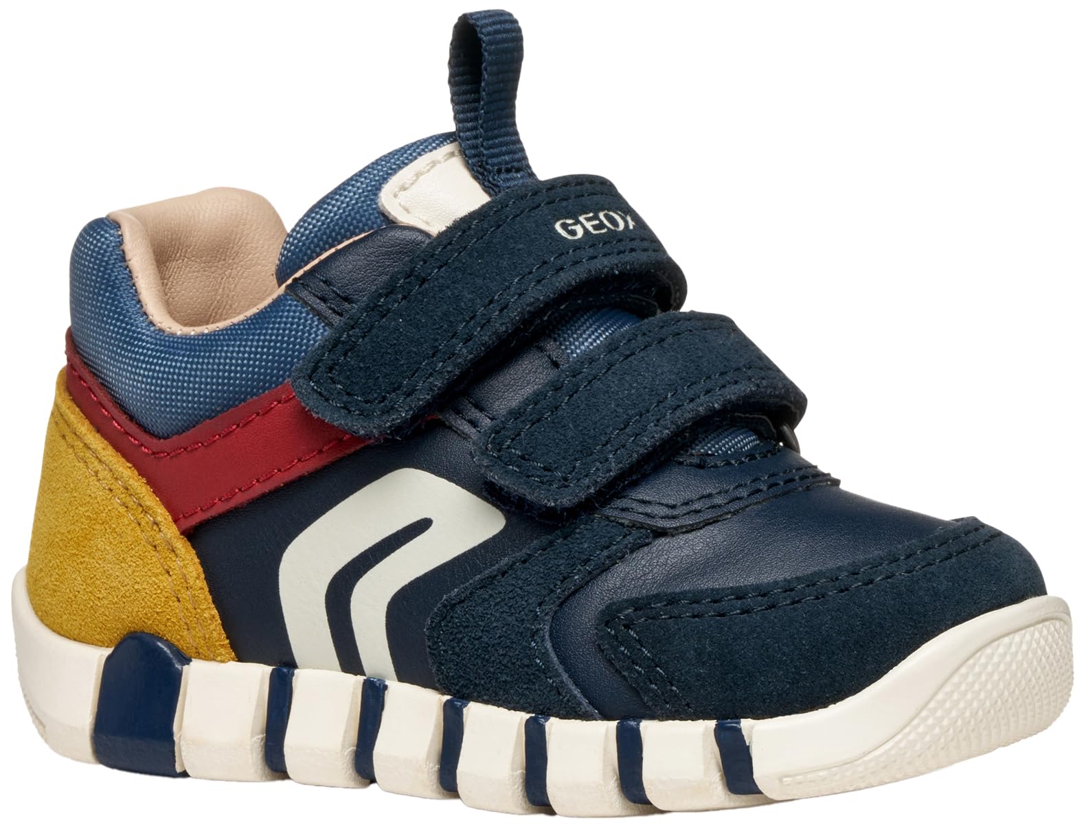 Geox B IUPIDOO BOY First Walker Shoe, Navy/DK RED, 7.5 UK Child