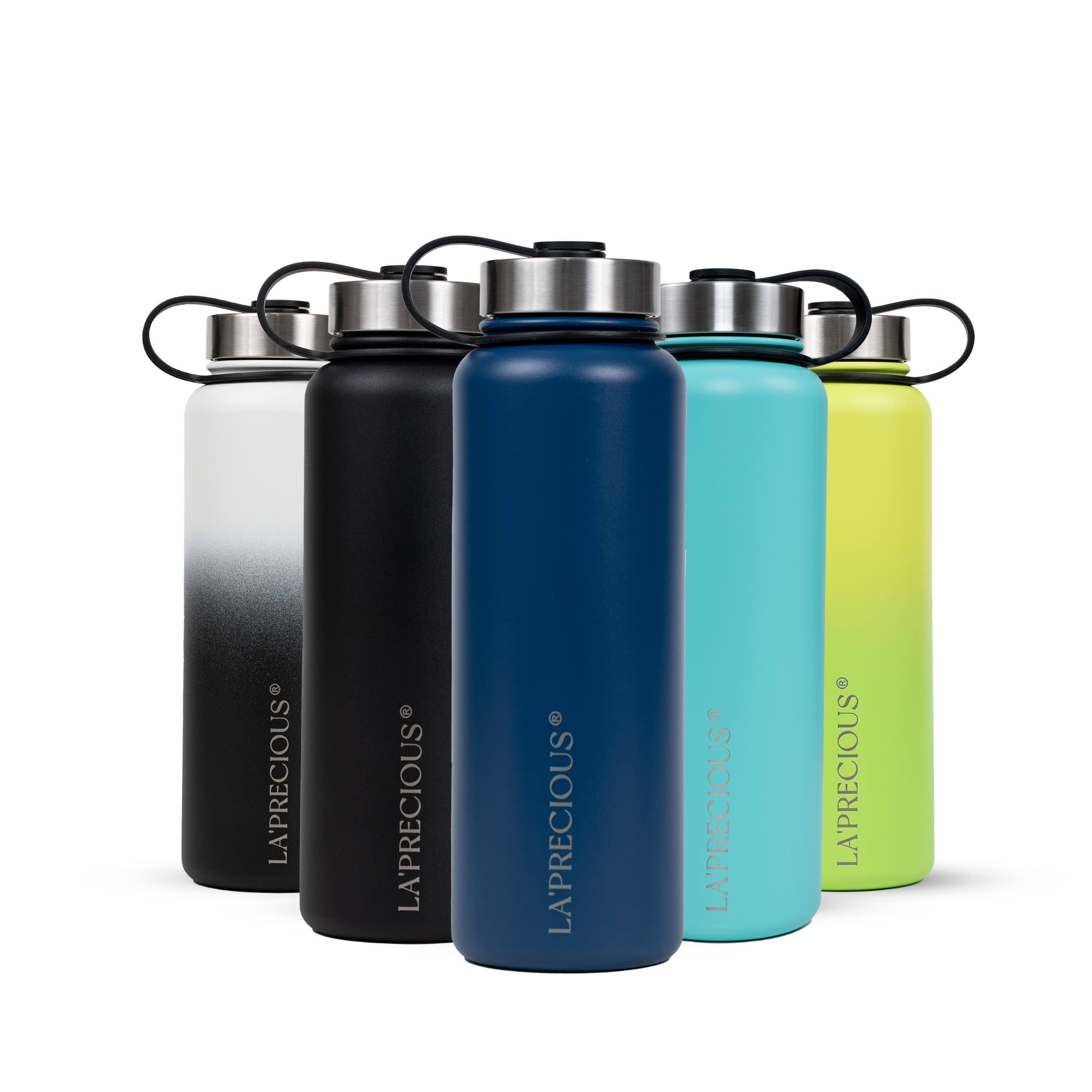 LA’ PRECIOUS Stainless Steel Water Bottle 18/8 Food Grade Material, Rust Proof, Leakproof,(750ML - 1200ML) - Keeps Liquids Hot or Cold for Several Hours. (1200ML, Navy Blue)