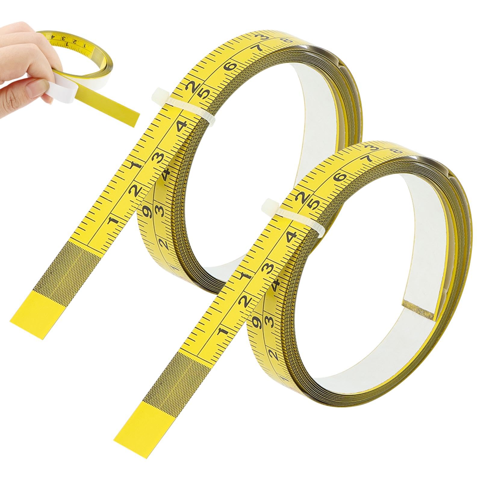 78inch Steel Self-Adhesive Measuring Tape, Imperial and Metric Scale Workbench Ruler, Left to Right Measuring Tape for Woodworking, Saw, Drafting Table(Color:Yellow)