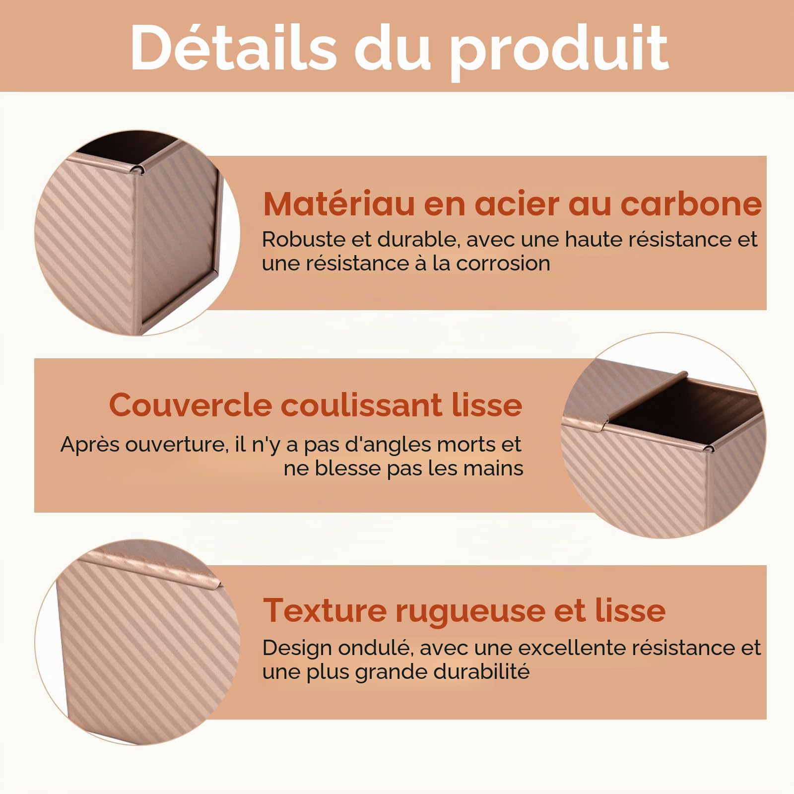 Moule Pain de Mie avec Couvercle, 1000g Moule a Pain Rectangulaire, Moule en Acier Carbone Antiadhésif Idéal pour Toast, Moule à Pains avec Trous de Ventilation pour Toasts et Gâteaux