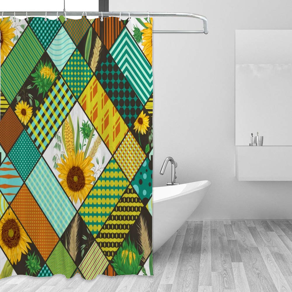Rideau de douche imperméable motif couture pour rafraîchir votre salle de bain
