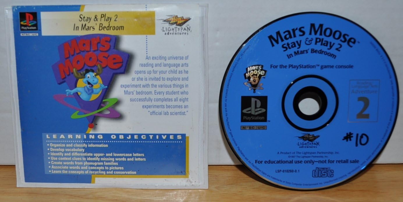 Stay & Play 2 "In Mar's Bedroom" - Reading & Language Arts 2- Mars Moose Series - Lightspan Adventures - Playstation Educational Learning Objective Based Software (Approved for Class Room Use)