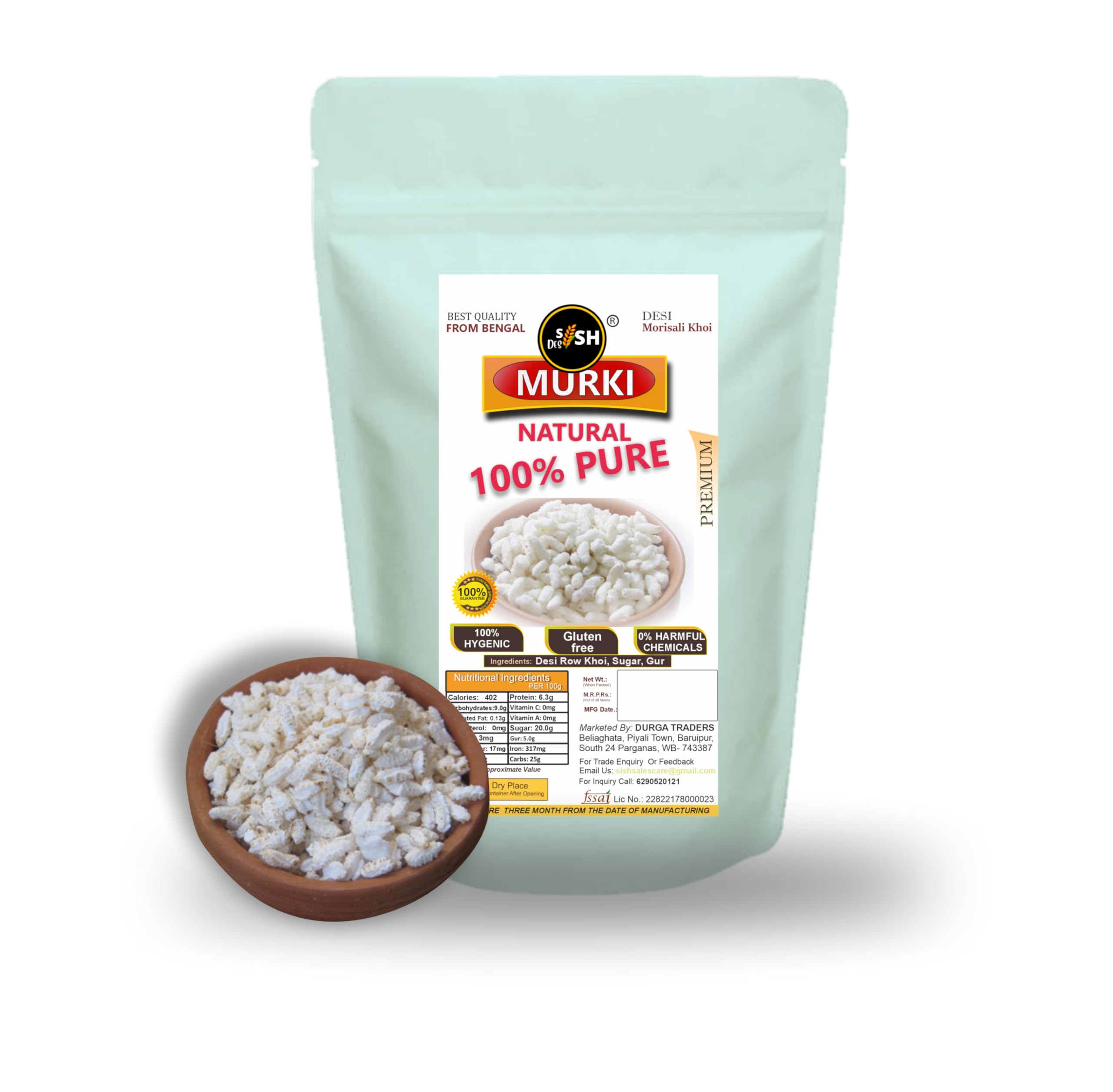 Sish Desi 400g Bengali Khoi Murki | Sweet Kheel | Meethi Kheel For Healthy Snack and Diwali Pooja Prasad - Puffed Rice Khoi/Khil/Khai/Khay (400gm Pack of 1) (B0CNYHXCCJ) Amazon Price History, Amazon Price Tracker