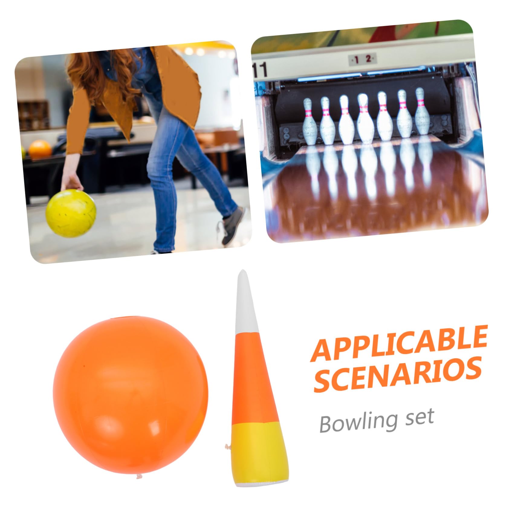 HEMOTON Bowling Gonfiabile per Birilli e Palline Gioco Educativo per Sviluppo Motori Gioco da Prato Indoor e Outdoor per Feste Scuola e Attività Gruppo