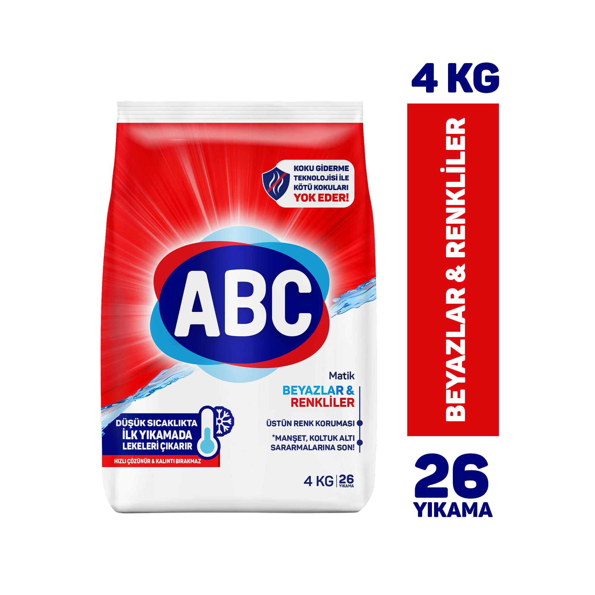 ABC DETERJAN Matik Beyazlar & Renkliler Çamaşır Deterjanı 4 Kg