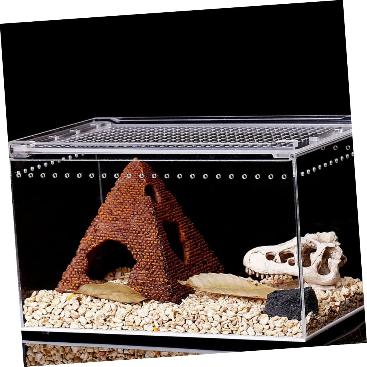 SUPVOX Acrylic Leak Reptile Breeding Box Ventilation Lizard Cage for Pet Feeder