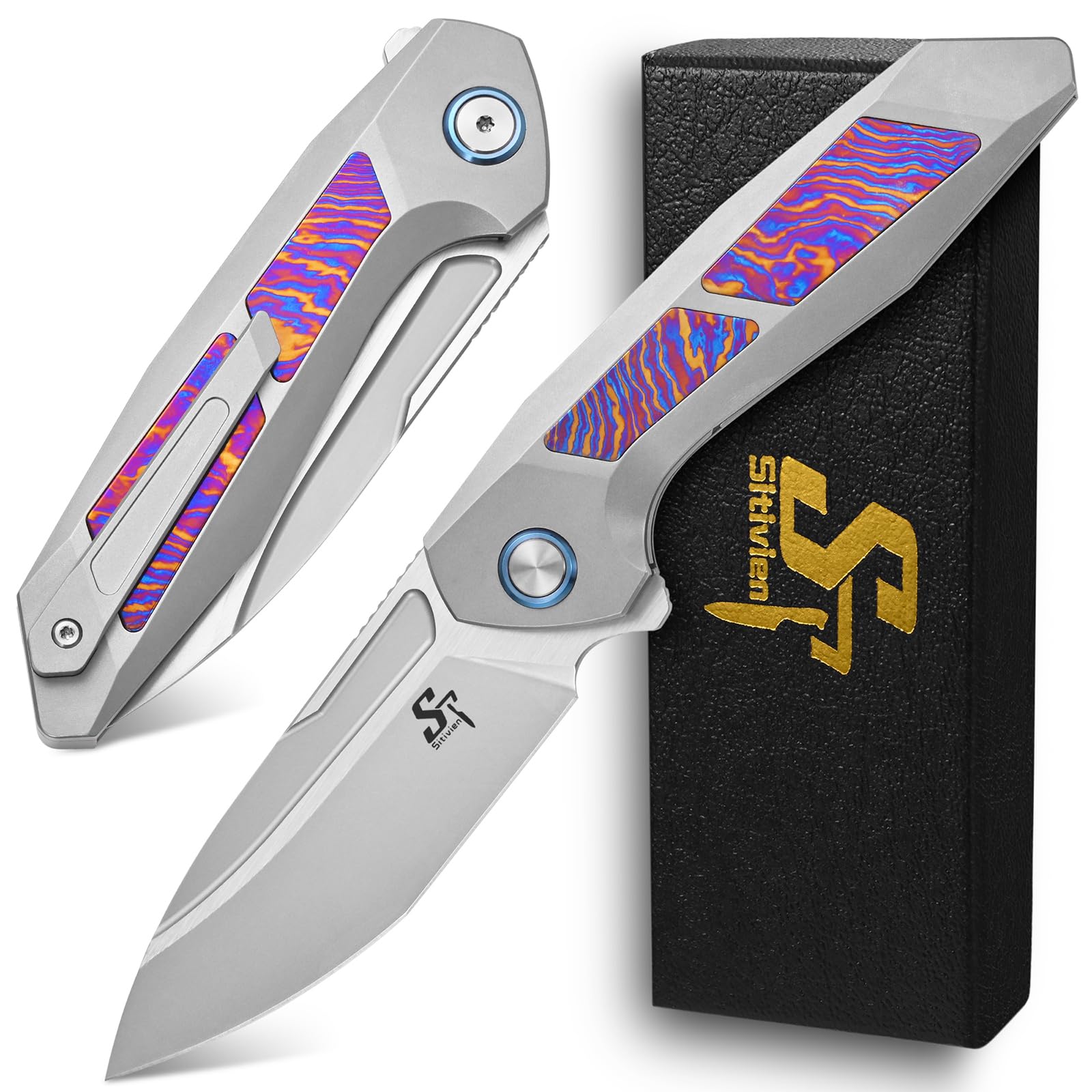 Amazon.com: Sitivien ST996 Folding Knife, Handmade M390