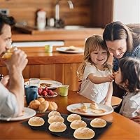 Vista 7 de Dioycli Molde de silicona para bollo de hamburguesa, moldes de malla perforada, 8 cavidades, negro