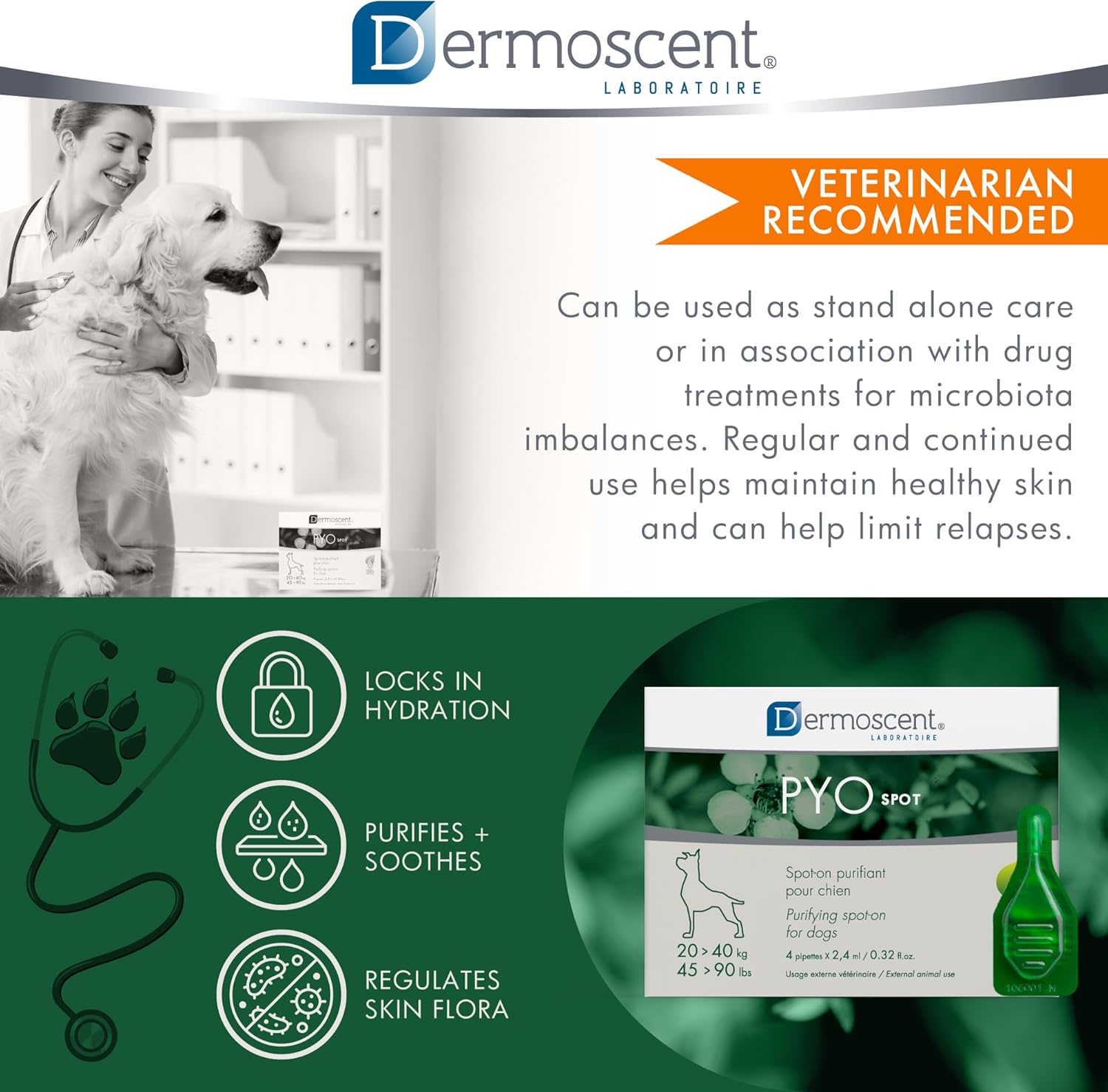 Dermoscent 920-7224 Pyospot 20kg-40kg for Dogs 4Pip