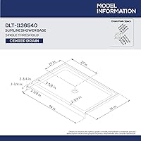 Vista 50 de DreamLine SlimLine DLT-1134420-22 - Base de ducha con drenaje central de 34 pulgadas de profundidad x 42 pulgadas de ancho x 2 3/4 pulgadas de alto