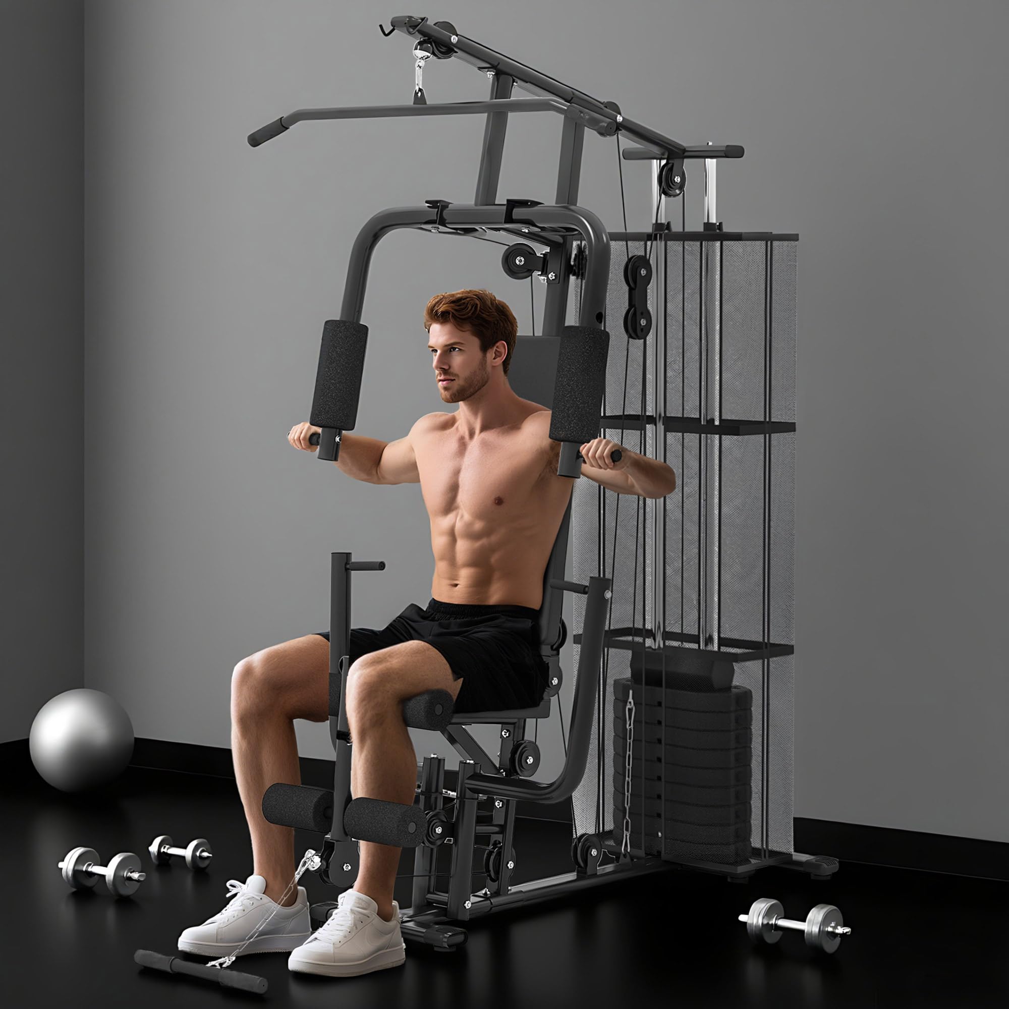 HOMCOM Home Gym Equipment, Multi Gym Workout Station with 45Kg