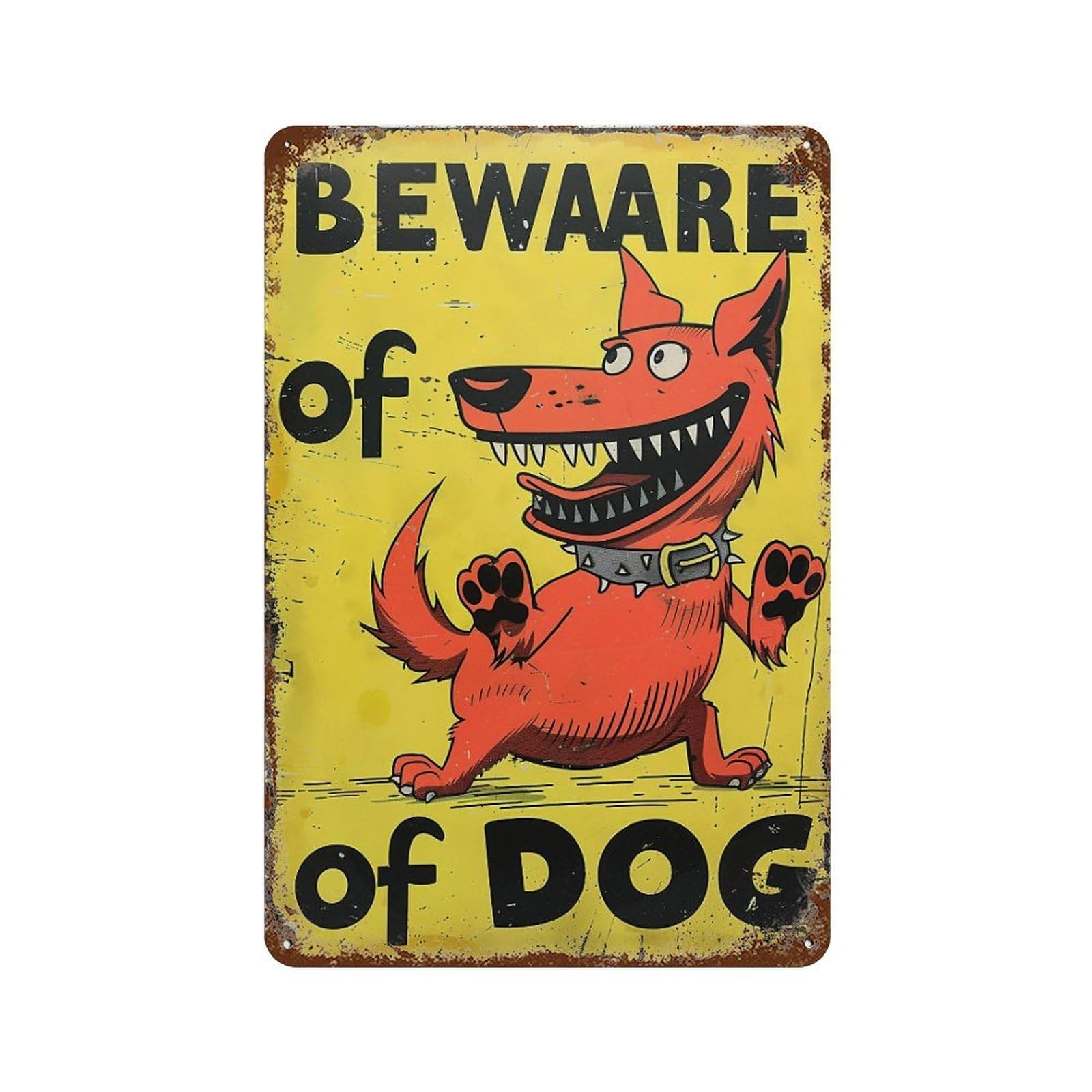 FHUYEURHRY Beware of Dog 03 Wall Decor Retro Iron Vintage Art Metal Tin Sign Poster Modern Home Cofffee Club Art Bar Shop Decorations Style-34 30x20cm
