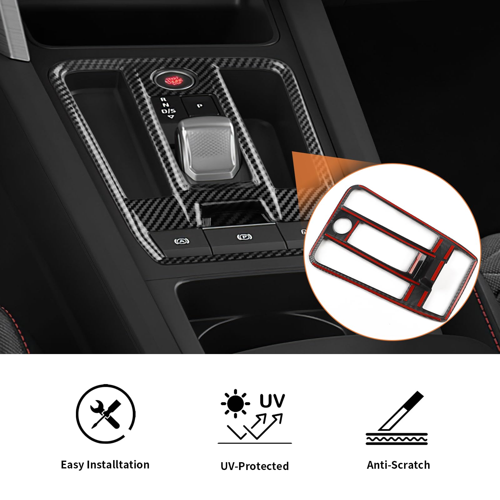 Per Seat Leon MK4 C-upra Leon C-upra Formentor 2020-2022 2023 2024 2025 2026 ABS fibra di carbonio auto copertura telaio ingranaggio adesivo cambio pannello accessori interni