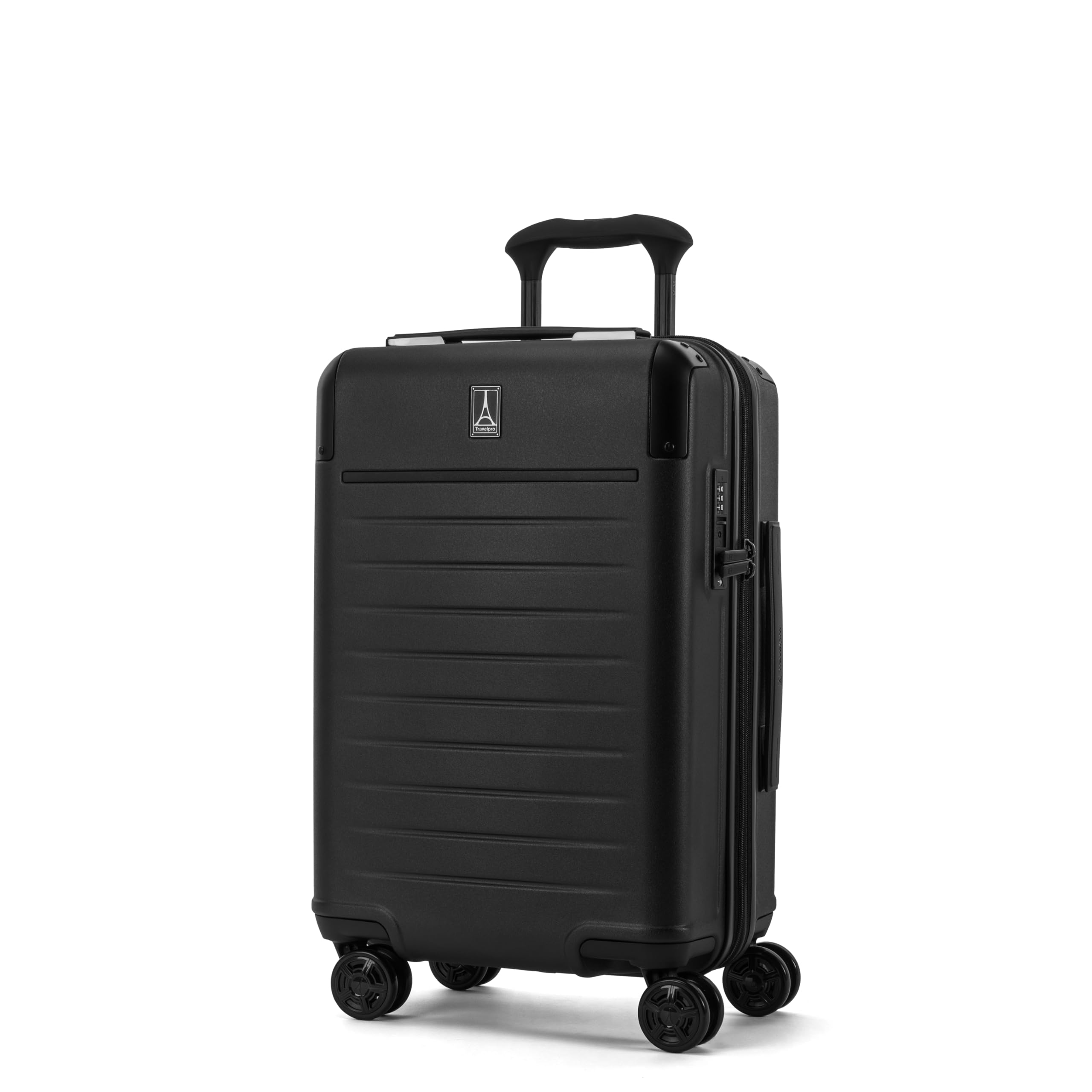 Travelpro Platinum Elite Hardside - Equipaje de Mano expandible, 8 Ruedas, Cerradura TSA, Maleta de policarbonato de Carcasa Dura, Negro Azabache, Equipaje de Mano de 21 Pulgadas