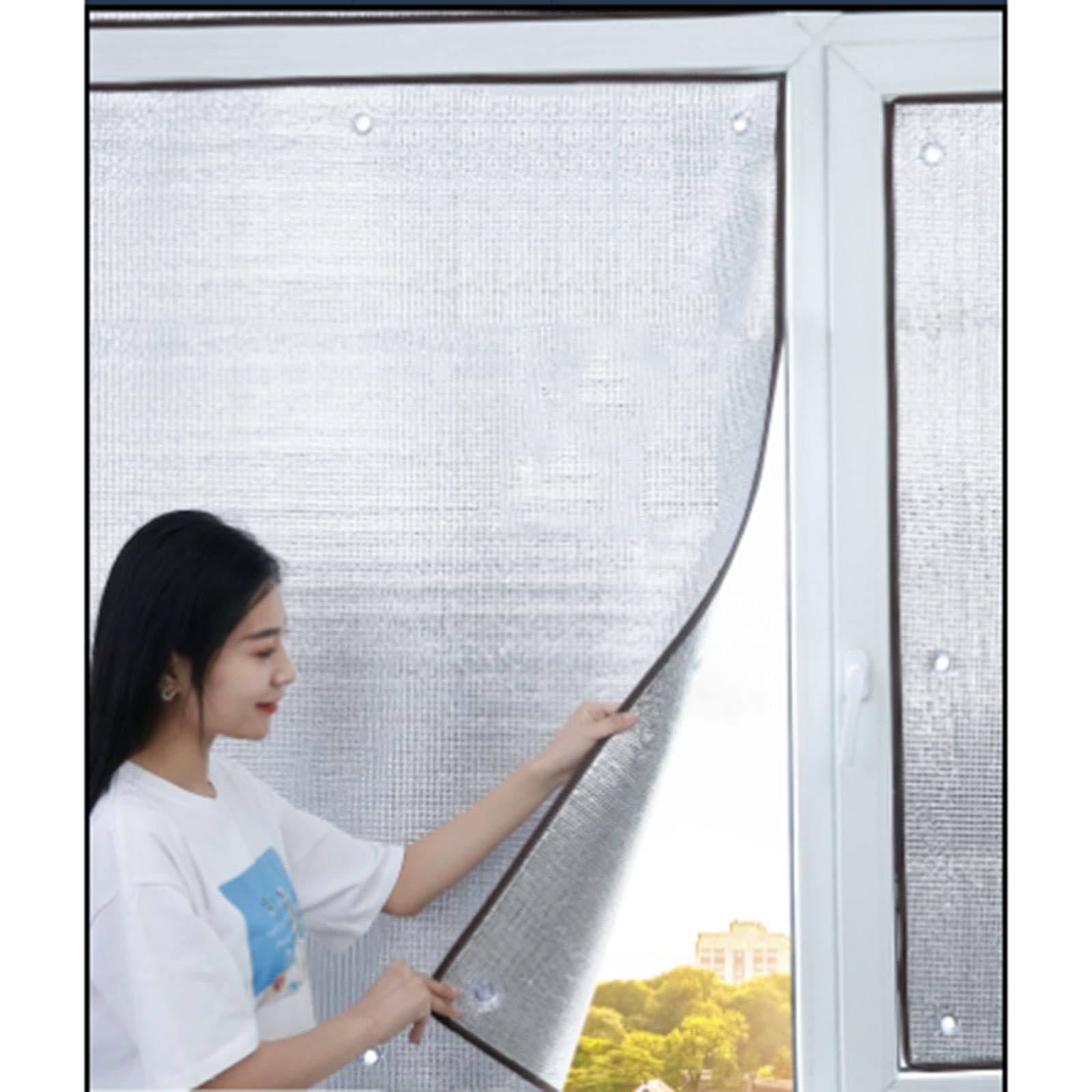 VDCVADKYE Aluminium Foil Insulation Film, Aluminium Foil Window Film Thermal Insulation Foil, Home Total Blackout Window Tint Film, Balcony Sun Visor(60x60cm/24 * 24in)