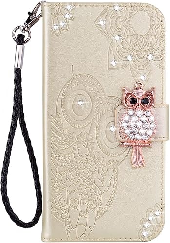 Miniatura 3 de CCSmall Funda para Samsung Galaxy A04 con soporte para tarjeta de crédito, funda de piel sintética con diamantes brillantes con purpurina, funda