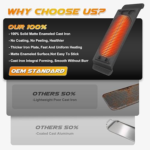 Miniatura 3 de Piezas de repuesto de plancha DG61-00563A mejoradas para estufa GE, plancha de hierro fundido DG61-00563A parrilla de quemador para cocinas de gas