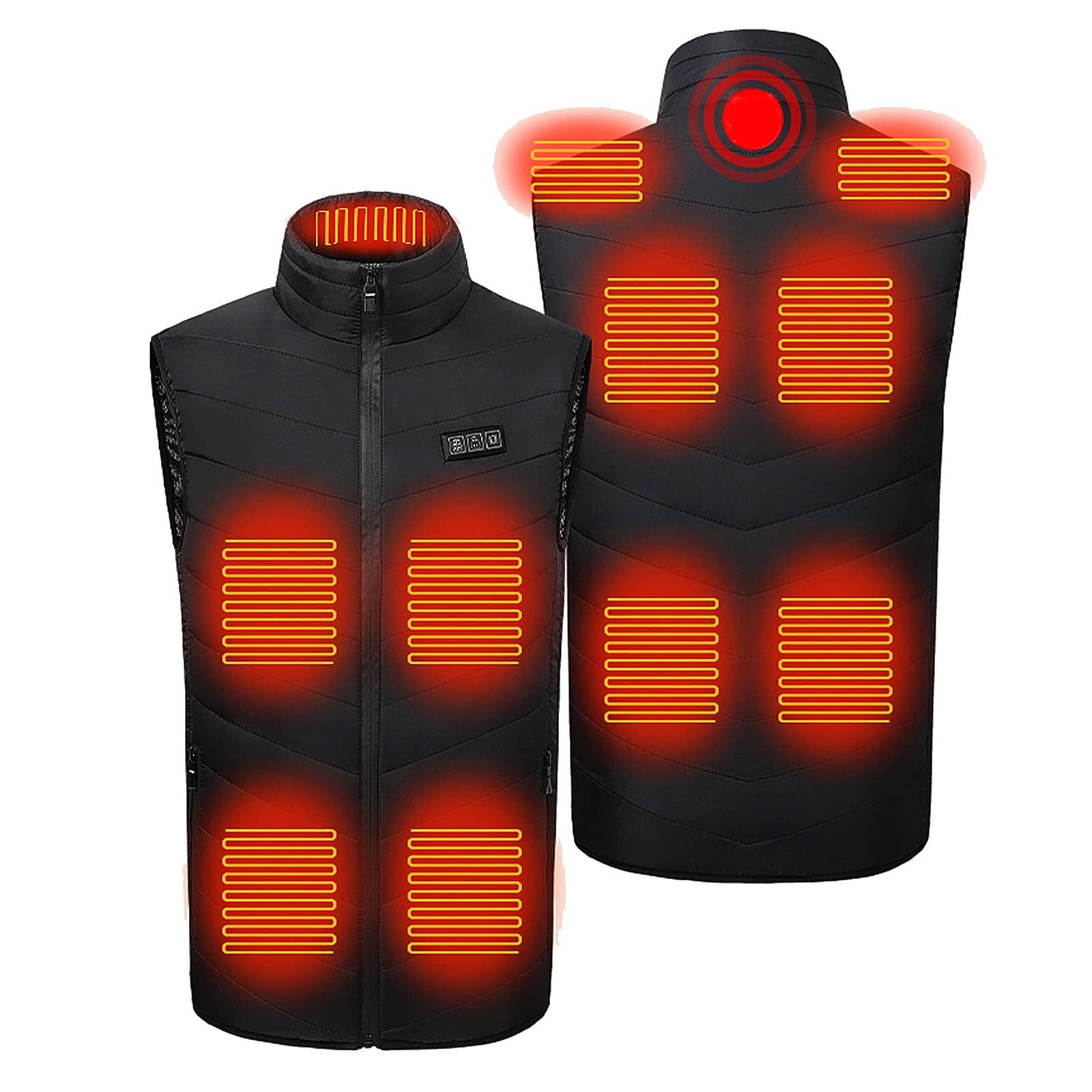 Genérico Chaleco acolchado grueso para hombre, cálido, sólido, de algodón calentado, con bolsillo, chaqueta, chaleco, abrigo, abrigos y chaquetas de invierno para hombre