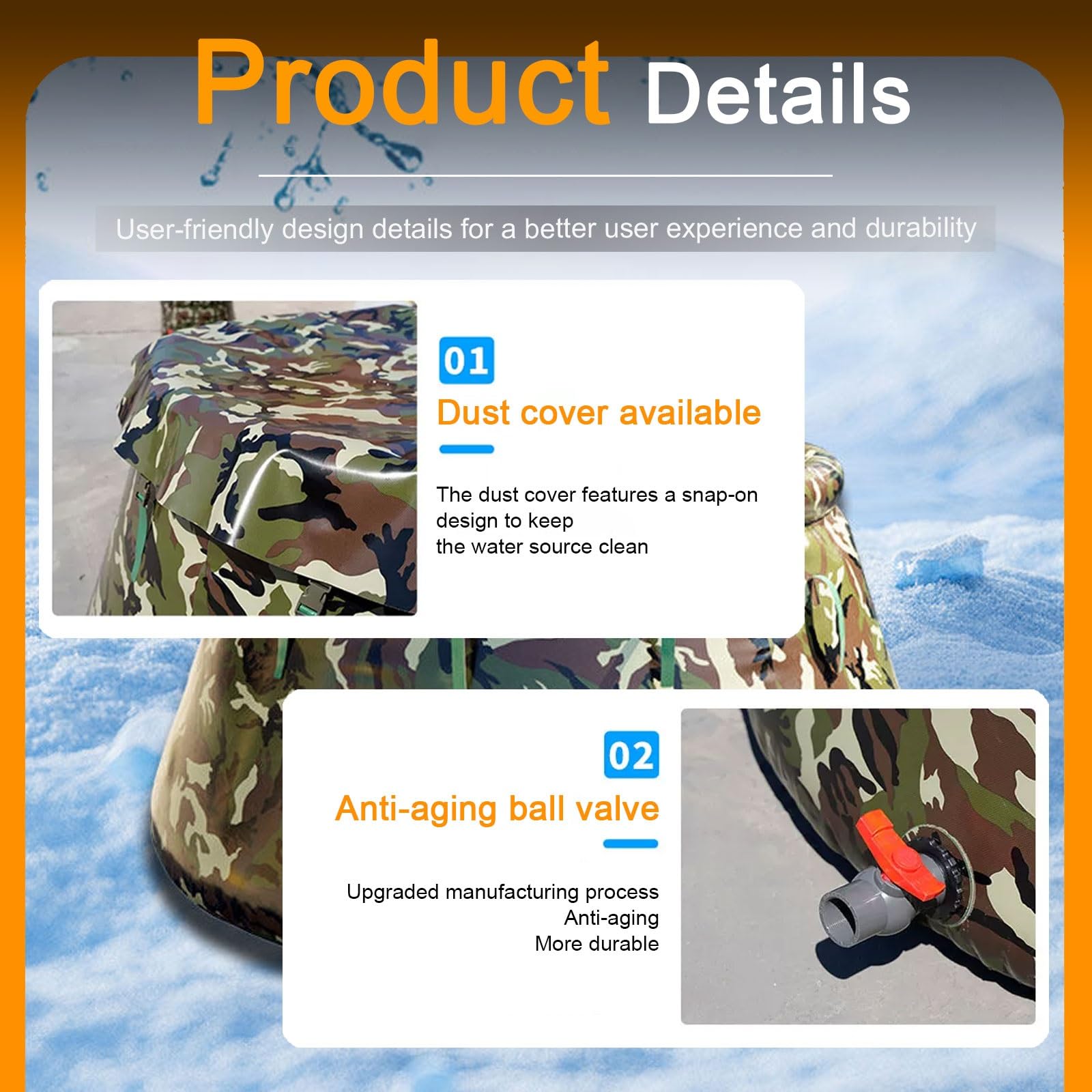 Faltbarer Wasserkanister Mit Hahn Material PVC/TPU Geeignet für Den Transport, Die Lagerung und Das Sammeln Von Wasser Camouflage-Farbe