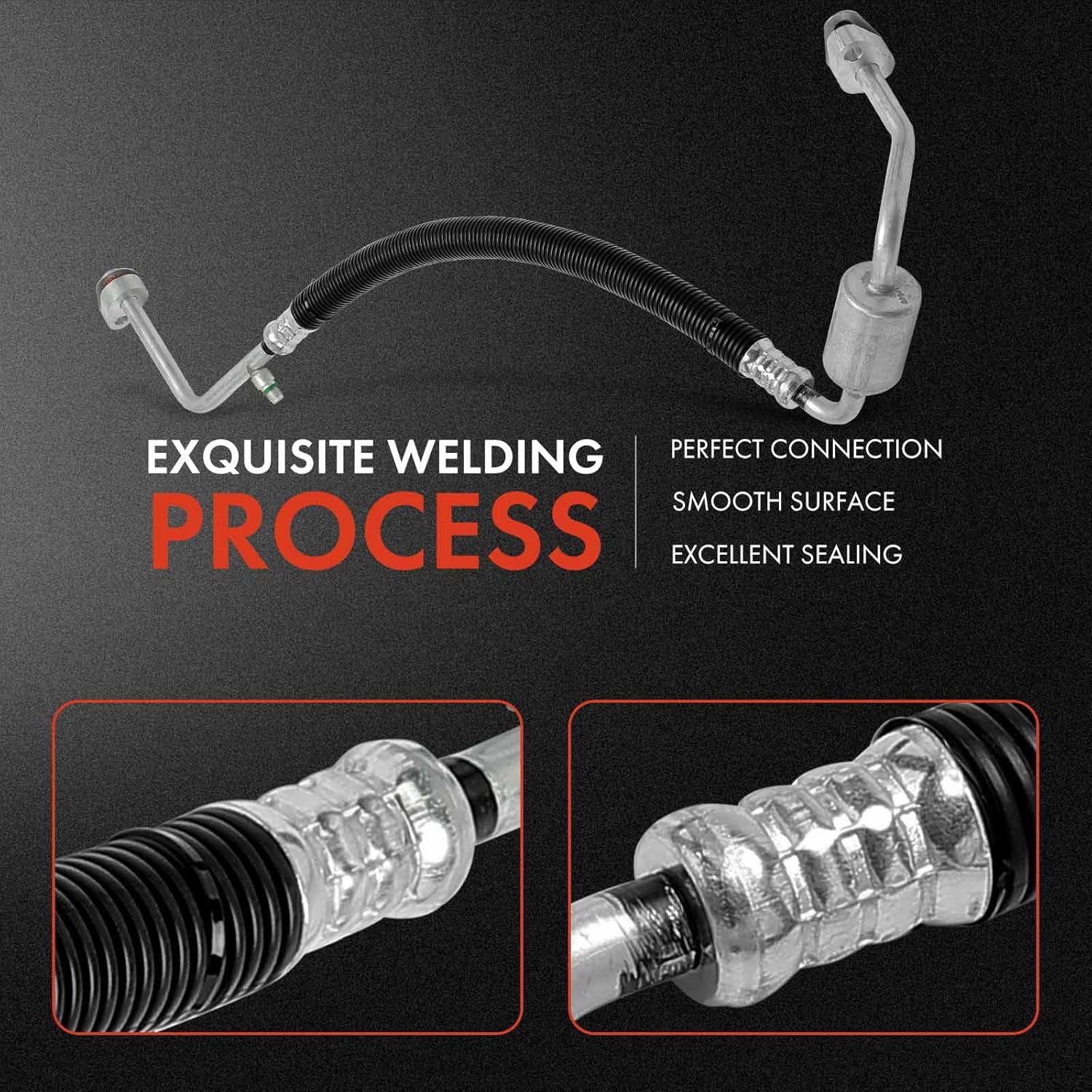 A-Premium A/C Discharge Line Hose Assembly Compatible with Ford Mustang, 2013 2014, 5.8L, Compressor to Condenser