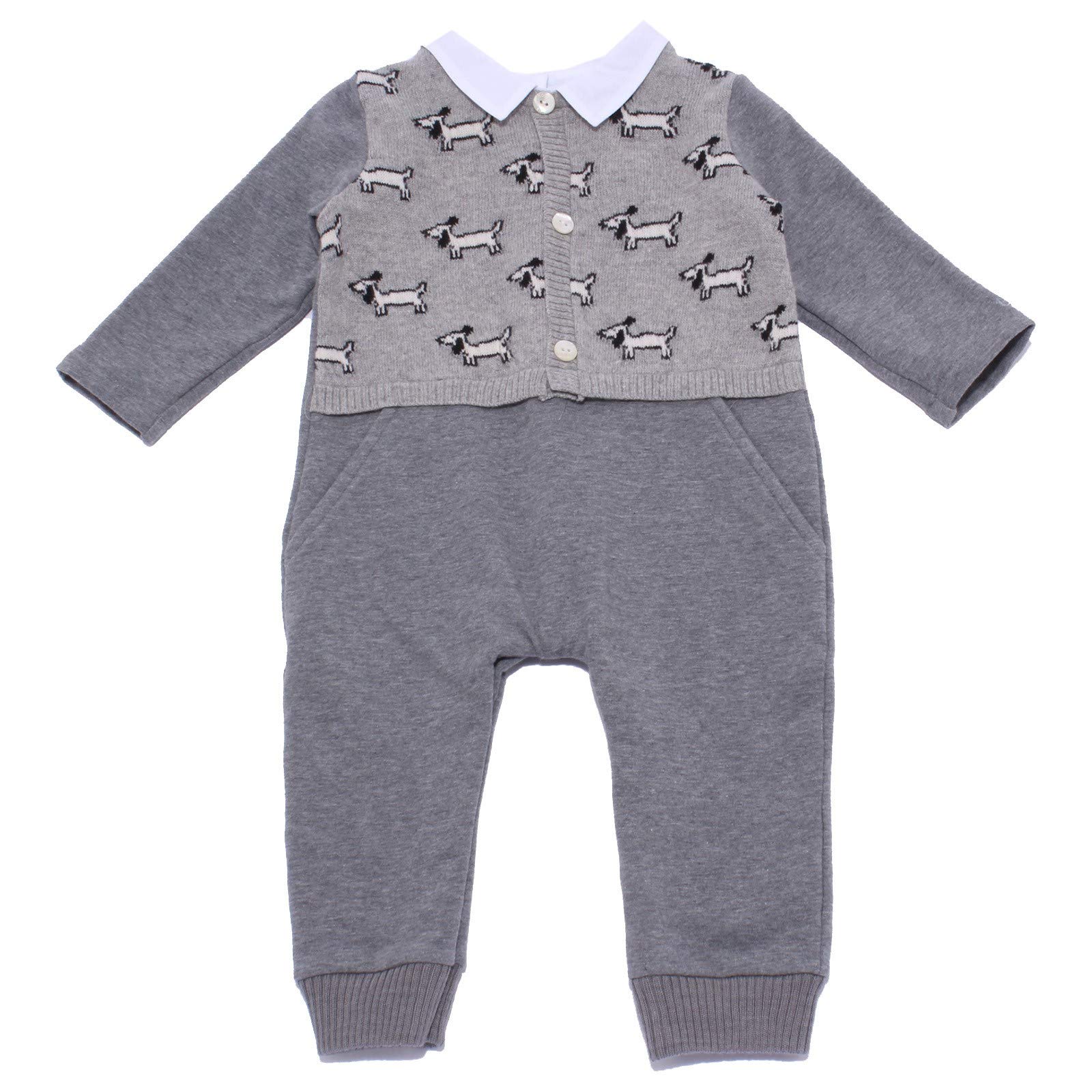 SIMONETTA 2885Y tutina cotone bimbo boy TINY cotton grey coverall