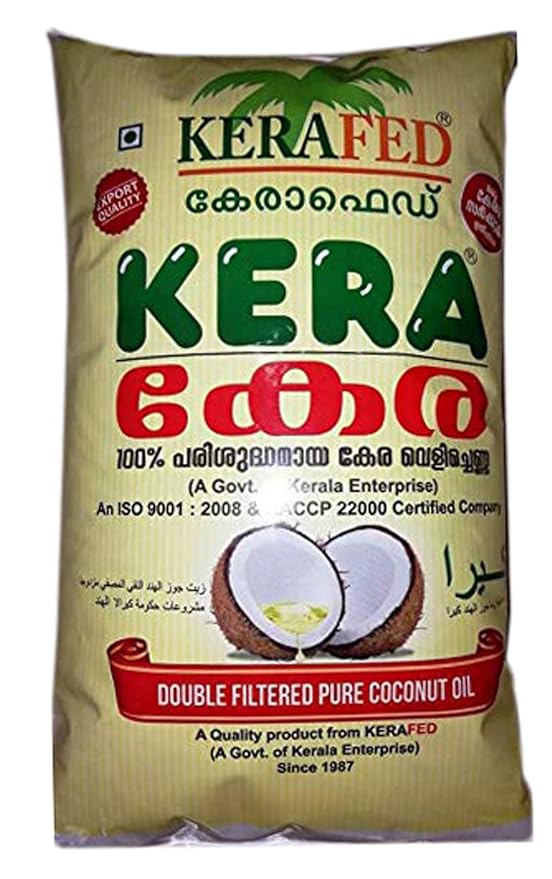 Kera Double Filled Pure Coconut Oil, 1 Liter Amazon.in Grocery