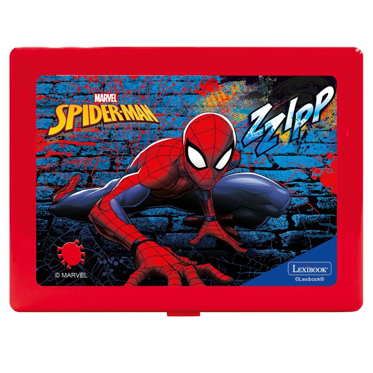 LEXIBOOK, Marvel Spiderman, Laptop Educativo Bilingüe Inglés y Español, 164 Actividades, Matemáticas, Juegos de Lógica, Modo Musical, Pantalla LCD, Diseño de Spiderman, Rojo/Azul, JC601SPi2