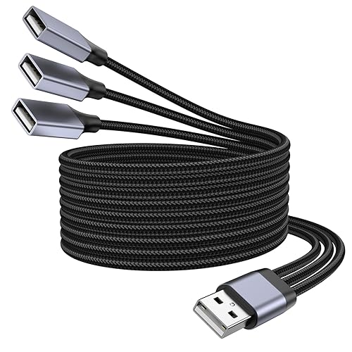 Miniatura 8 de Divisor USB Y 1 en 3 salidas, USB macho a 3 hembras Cable para PC, tableta, portátil, MacBook, teclado, PS4, PS5, mouse, FlashDrive, LED, etc.