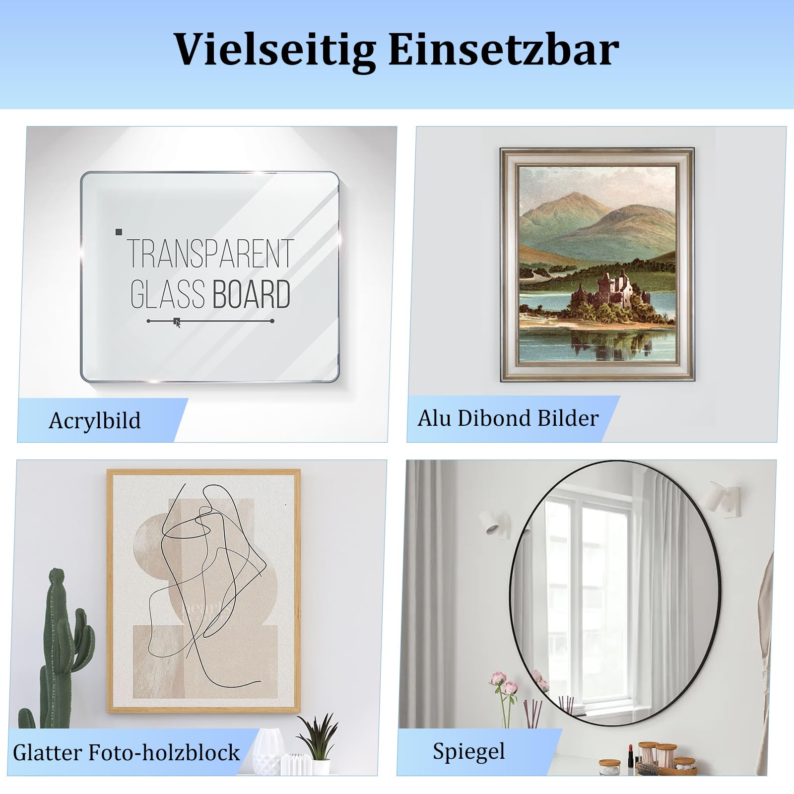 Set van 15 zelfklevende fotoophangingen, fotohaken, zelfklevend, zonder boren, wandacrylglas, bevestiging, aluminium dibond ophanging, extra sterk kleefoppervlak, fotohanger tot 4 kg