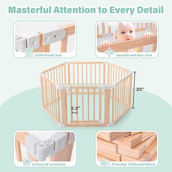 Expanded Panel for Aokkto Wooden PLAYPEN(2 Panels-Wood Color)