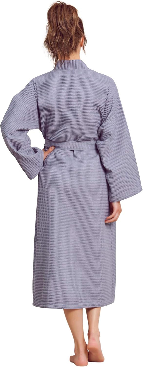 Women's Luxurious Cotton Bathrobe - Absorbent & Quick Dry - Lightweight & Soft - Kimono Style Waffle Weaved Robe for Women - Image 5