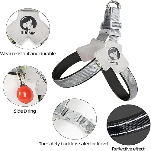 Miniatura 2 de Arnés para perro sin tirones, juego de arnés para perro con correa ajustable, reflectante, de fácil control, para perro mediano y grande con una