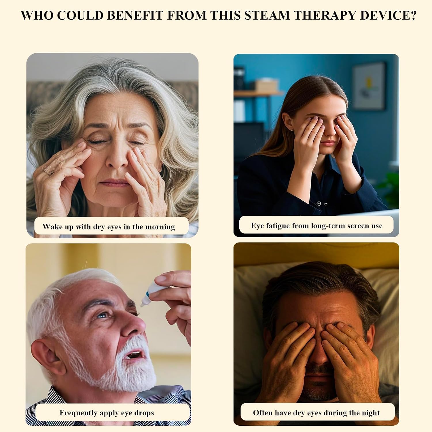 Heated Nano Mist Sprayer,Eye Steamer for Dry Eye Relief,Portable Electric Steam Therapy Wand with Warm Moist Heat for Natural Tears Restore,Dry Eye Fine Mister Machine with 3 Level-Heat
