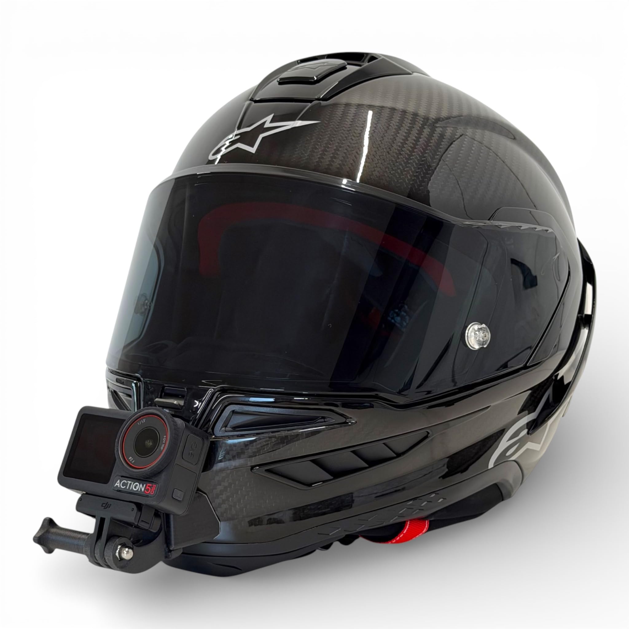 Action CAM Chin Mount para Cascos de Moto, Compatible con GoPro, dji, Insta360 (Single, Alpinestars Supertech R10)