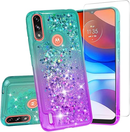 Miniatura 6 de SOGA Funda para teléfono móvil con diamantes de imitación líquidos, diseño de arena movediza para Motorola Moto E7 PowerMoto E7i Power con anillo