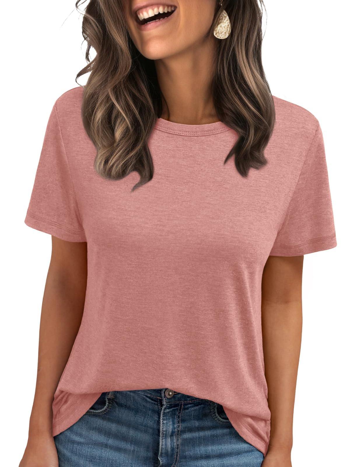 AirMood Damen-T-Shirt, Sommer, lässig, Rundhalsausschnitt