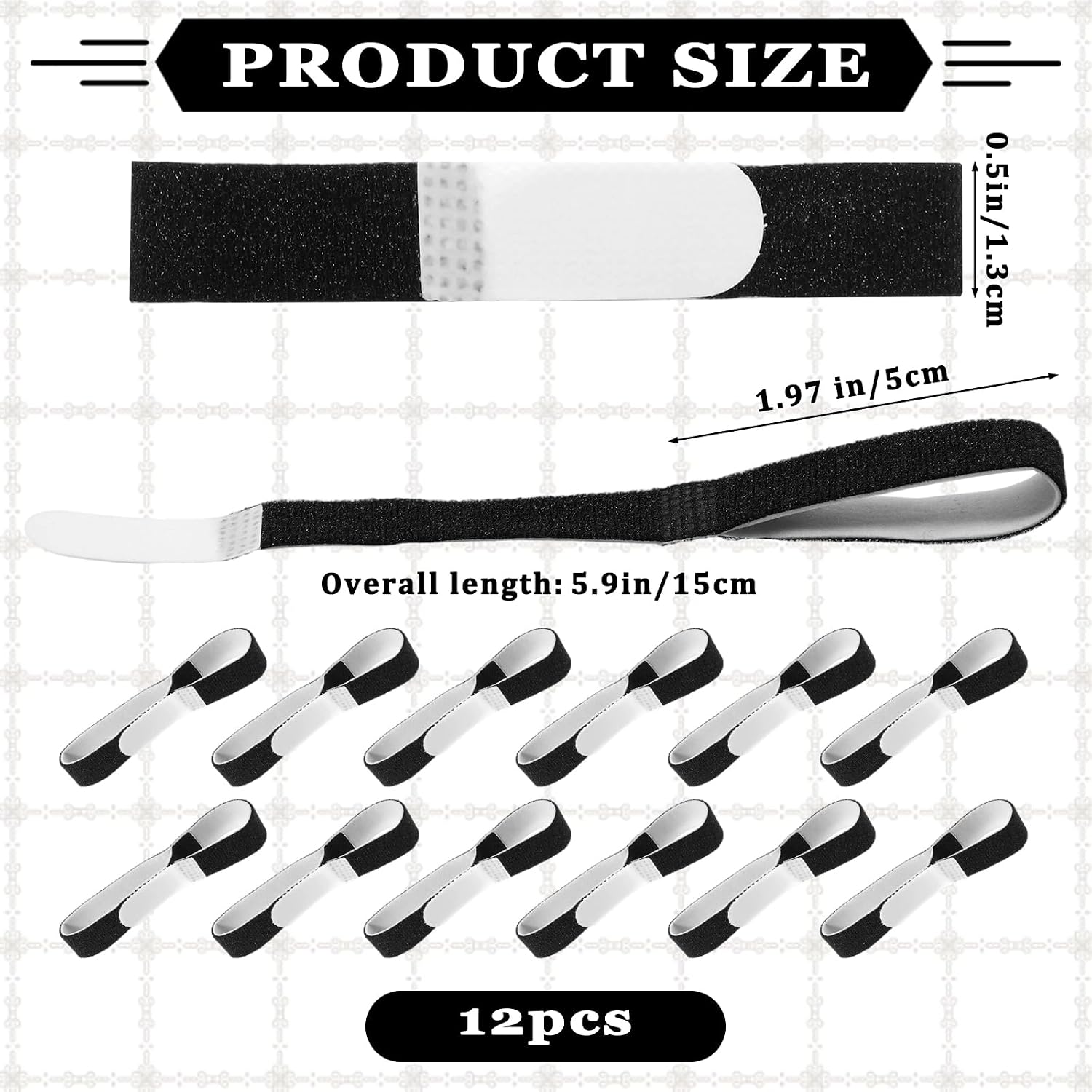 Gjinxi 12pcs Buddy Tape Finger Splint Wraps Hook Loop Splint Fingers Straps Adjustable Support Bandage Straighteners for Injured Broken Sprained Toe Black Arthritis Finger Loops Tapes Rings