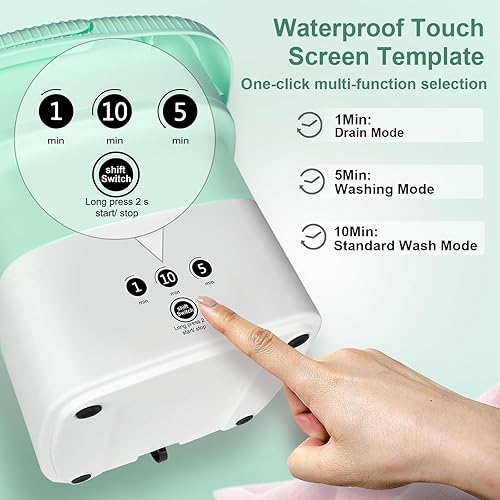 Miniatura 6 de Mini lavadora portátil, lavadora y secadora de 6.5 litros, lavadora plegable portátil, lavadora segura para agua y ahorro de energía, mini