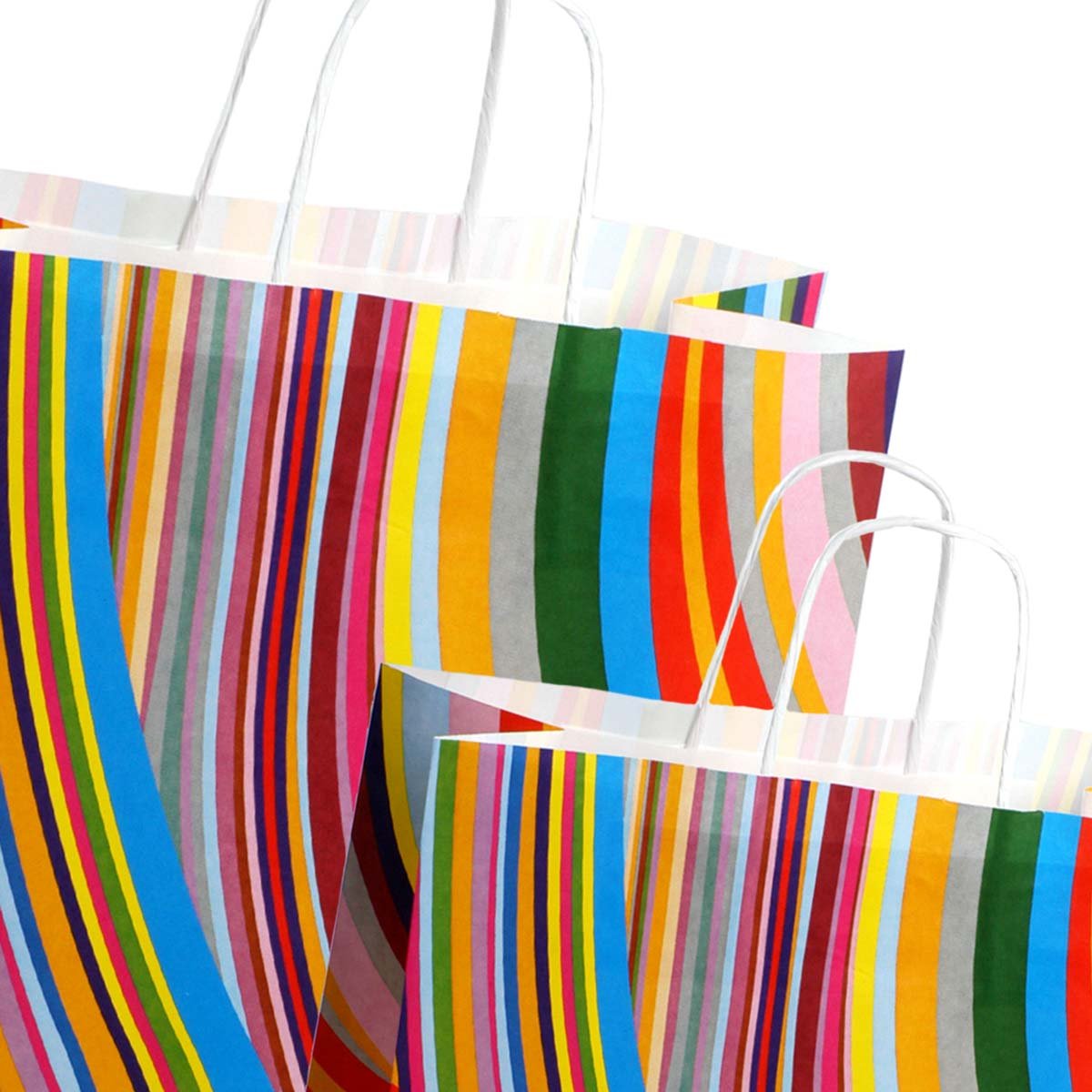 150 x Papiertüten 24+11x31 cm mit Motiv: Seventies | stabile Geschenktaschen für Handel, Mitbringsel, Geburtstag | Papiertaschen aus Kraftpapier| HUTNER