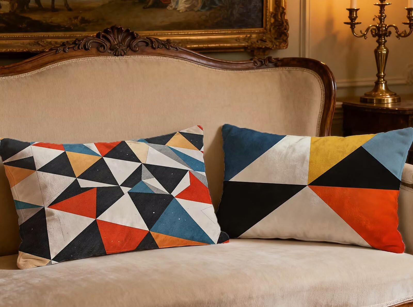 Housse de coussin 60x80cm velours lot de 2 rectangulaire O-324B