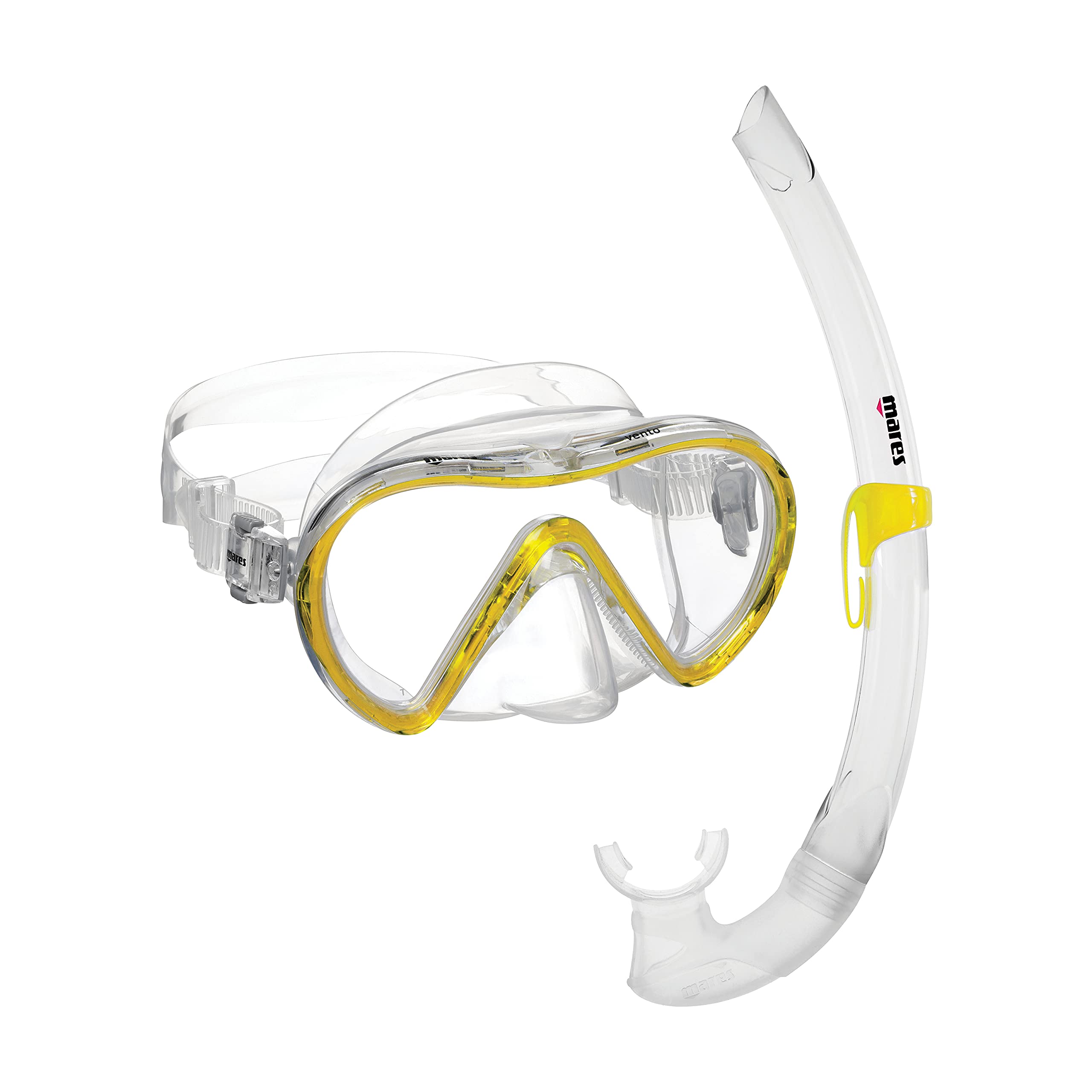 Mares Combo Vento – Set maschera e boccaglio adulto, maschera a lente singola in silicone, boccaglio ergonomico con bocchino in silicone