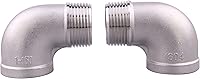 Vista 4 de Codo de calle 90 grados - 1 pulgada macho x hembra NPT rosca SUS304 (paquete de 2)