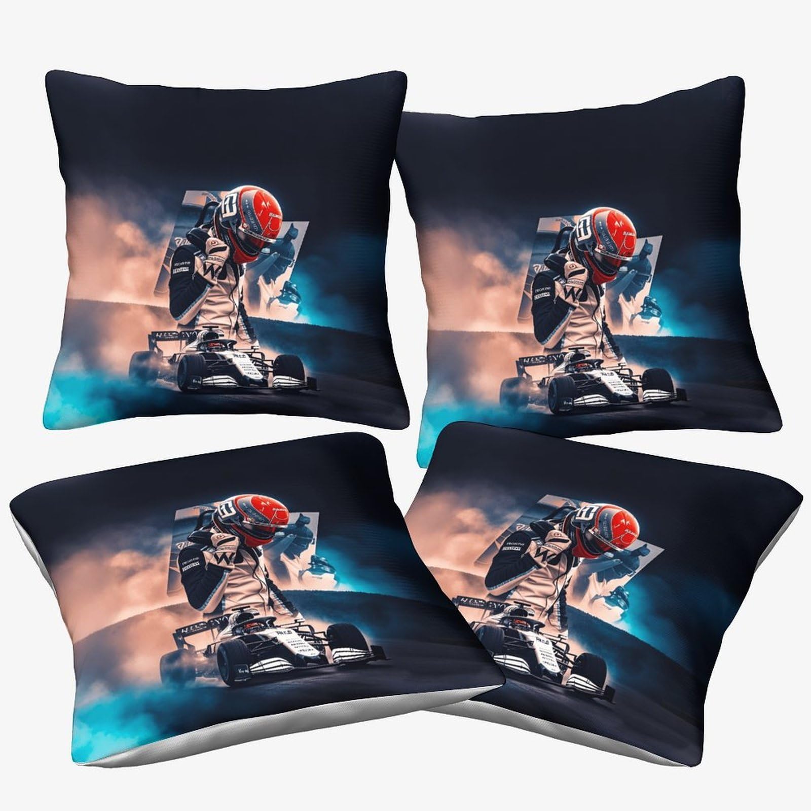 3U6c4m9k Formulaa Racing-18 Formulaa Racing Cushion Covers 45X45cm, 4 Pcs, Racing Car Throw Double Printed Pillow Case Formulaa Racing Accent Pillow Covers