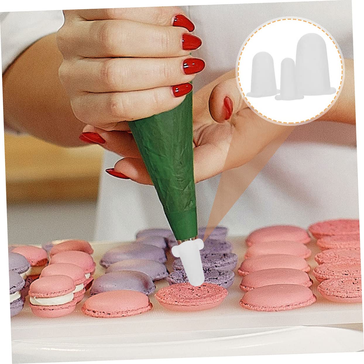 VALICLUD 6 pièces Couvre-Embouts de Douilles Pâtisserie Silicone Souple Protection Anti-Rayures pour Décoration Gâteaux Petit Moyen Grand Accessoires Réutilisables pour Poche à Douille