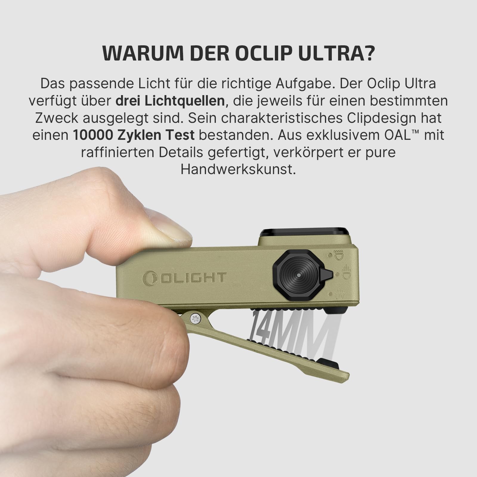 OLIGHT Oclip Ultra Mini LED z klipsem składa się z reflektora, światła skupionego i światła UV, latarki EDC o mocy 530 LM z akumulatorem USB-C, latarki błyskowej IPX6
