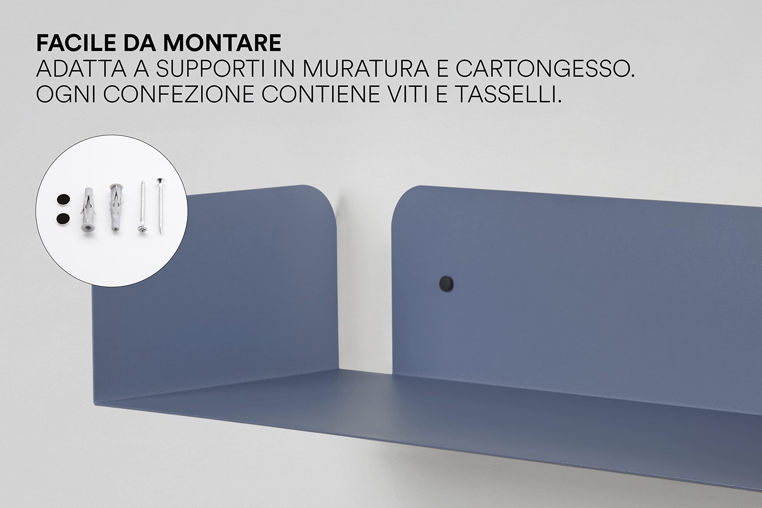 Mensole Da Muro Smarty Design - 2 Pezzi Senape, Made In Italy - Foto 5