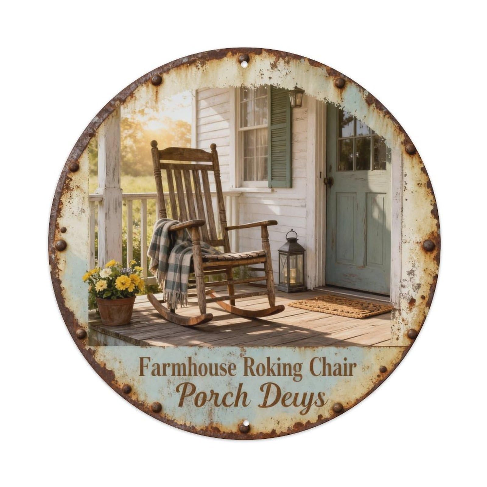 Country Rocking Chair Metal Tin Sign Plaque